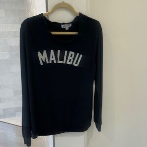 Encore Jeans Black MALIBU Crewneck Sweatshirt Size S/M